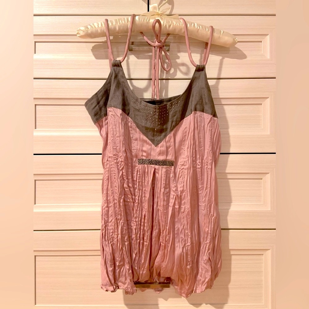 Silky Pink Tie Tank (Italian)